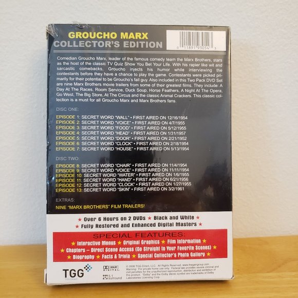 Groucho Marx Collector's Edition Best of TV's You Bet Your Life 2- Pack DVD Set - Picture 2 of 6